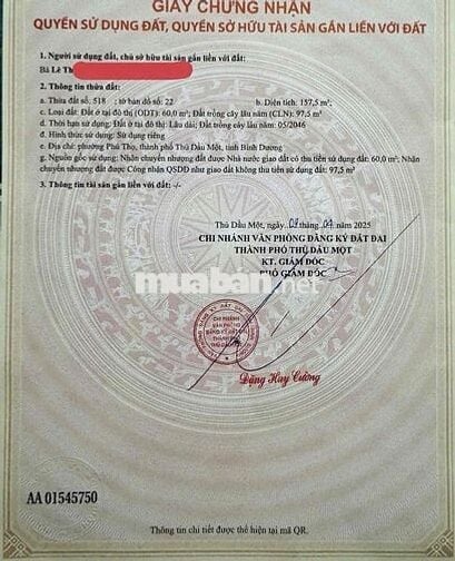 Lô góc 2 mặt tiền Phú Thọ 7x23 ngay sân banh Gò Đậu