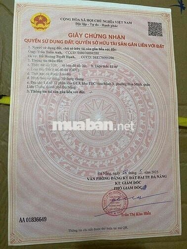 Mặt tiền 81m địa chỉ 08 Hoà Minh 23 view trung tâm thương mại