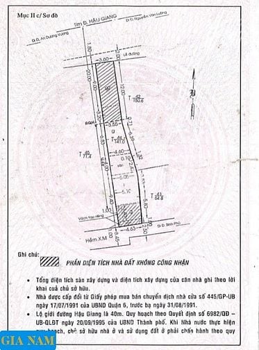 BÁN NHÀ 2 MẶT TIỀN TRƯỚC VÀ SAU : 865 HẬU GIANG - P. 11 - Q. 6 - TPHCM