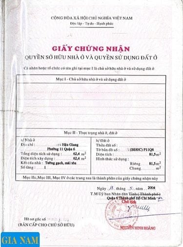 BÁN NHÀ 2 MẶT TIỀN TRƯỚC VÀ SAU : 865 HẬU GIANG - P. 11 - Q. 6 - TPHCM