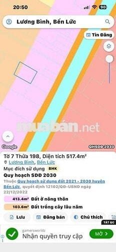 bán đất thổ cư có vườn lương bình bến lức long an