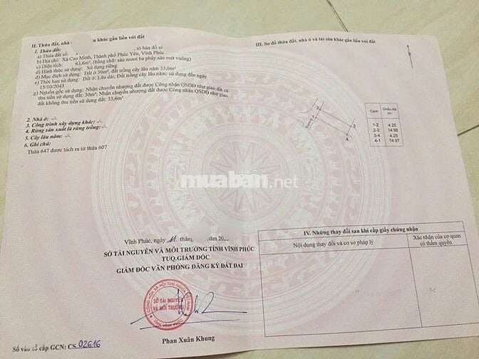 Đất Cao Minh, Phúc Yên, Vĩnh Phúc gần KCN Bình Xuyên, công ty Honda