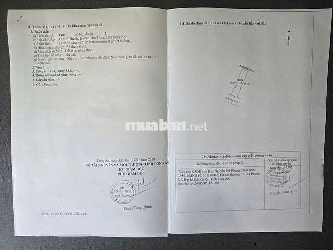 Chính chủ, 100% thổ cư, chỉ hơn 5tr/m2, lô đất gần KCN, QL1A, cao tốc