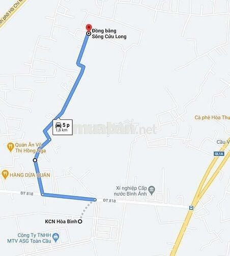 Chính chủ, 100% thổ cư, chỉ hơn 5tr/m2, lô đất gần KCN, QL1A, cao tốc