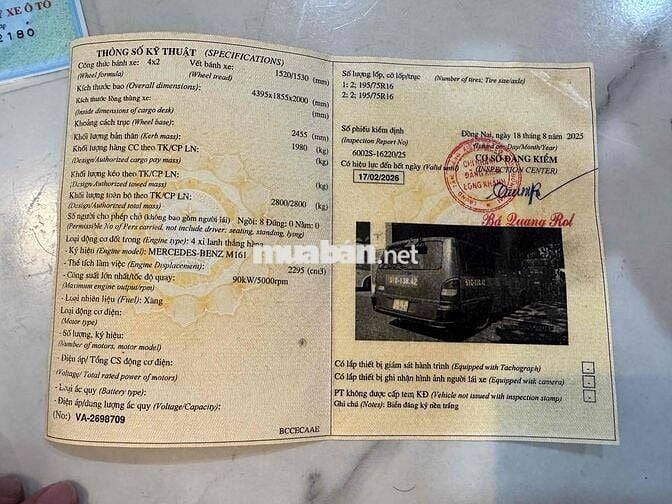 2002 Mercedes Mb100 9 chỗ không niên hạn BSTP