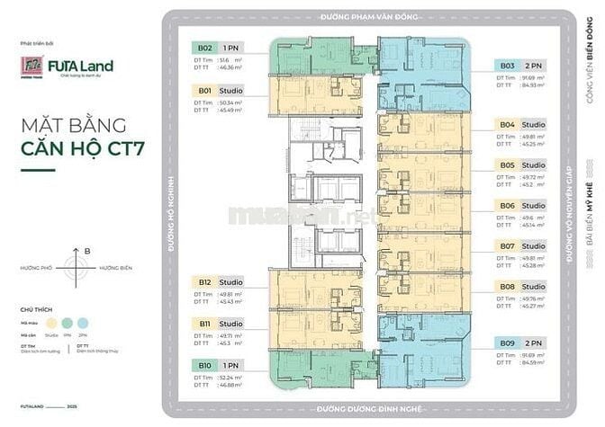 Sở hữu căn Studio/46m2 view biển chỉ từ 2,070 tỉ - Full nội thất