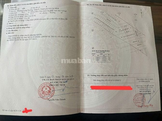 Bán Lô đất 93.1m2 ngang lớn 5m, vuông vức sạch đep