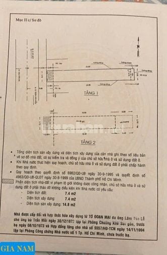 BÁN NHÀ MẶT TIỀN : 98 CHU VĂN AN - P. 1 - Q. 6 - TPHCM