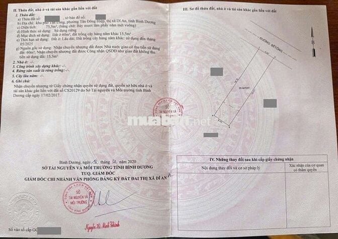 Đất gần chợ Tân Long phường Tân Đông Hiệp Tp Dĩ An