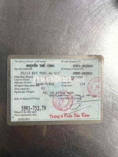 EXCITER 2013 TPHCM HỖ TRỢ GÓP OĐ CÓ GL ĐỖI XE