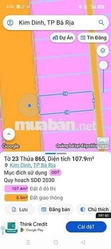 TRUNG TÂM PHƯƠNG KIM RINH- BRVT - LÔ ĐẤT ĐẸP 108MV PHUN THỔ CỨ