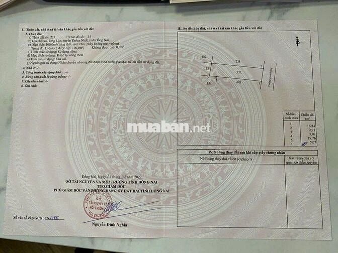 Đất sổ đỏ 100m2 đường quốc lộc, Đồng Nai