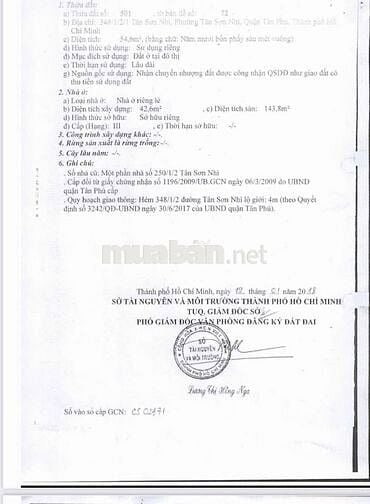 Bán nhà 1 trệt 2 lầu, xây kiên cố, DT 55 m2 đường Tân Sơn Nhì, Tân Phú