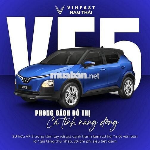 VINFAST VF5 – XE ĐIỆN QUỐC DÂN, SỞ HỮU NGAY VỚI 0₫