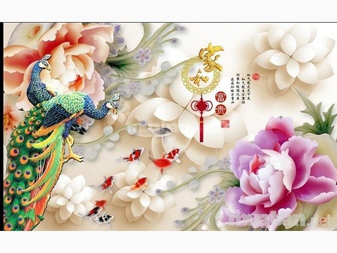 Tranh gạch 3d dán tường sau ti vi - CX322