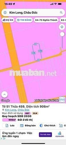 Đất xã kim Long , TPHCM cần bán