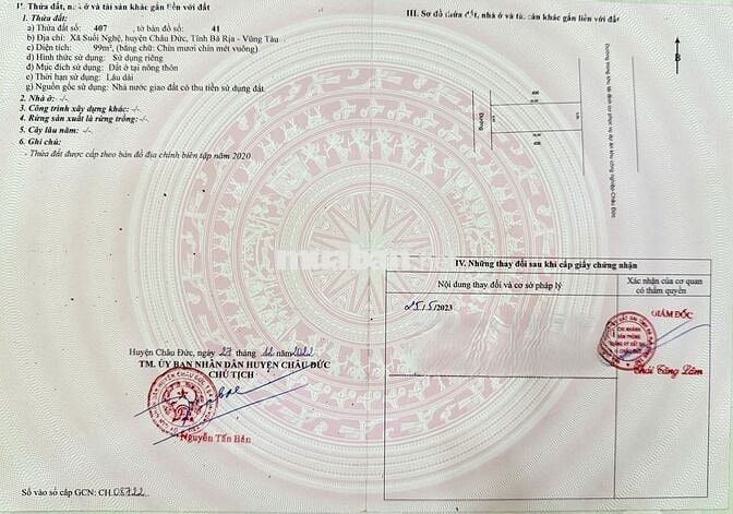 Bán lô Tái định cư Sonadezi Suối Nghệ, đường D18, vị trí cực đẹp