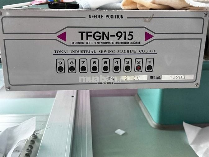 Thanh lý máy thêu Tajima 15 đầu, 9 kim Nhật