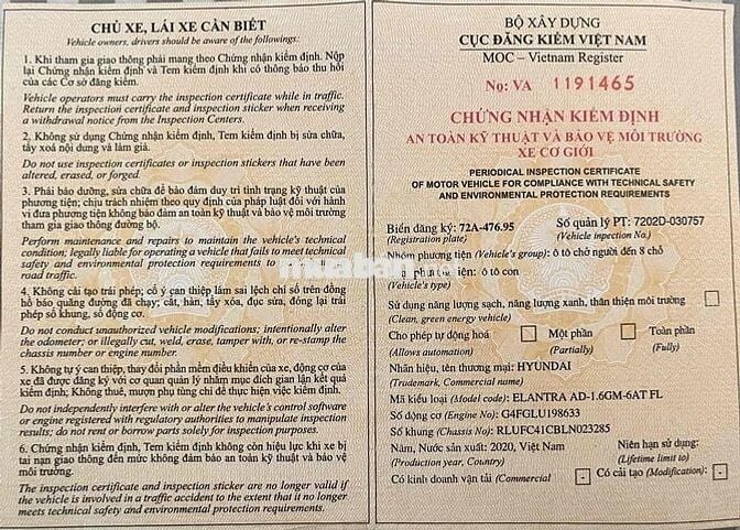 Elantra 1.6AT chính chủ, đăng ký 1/2021