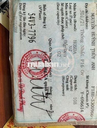 Bán xe Honda Airblade chính chủ