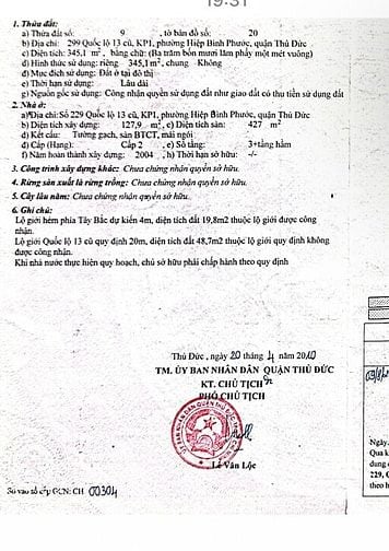 BÁN ĐẤT MẶT TIỀN ĐƯỜNG QUỐC LỘ 13 CŨ PHƯỜNG HIỆP BÌNH PHƯỚC, TP THỦ ĐỨ