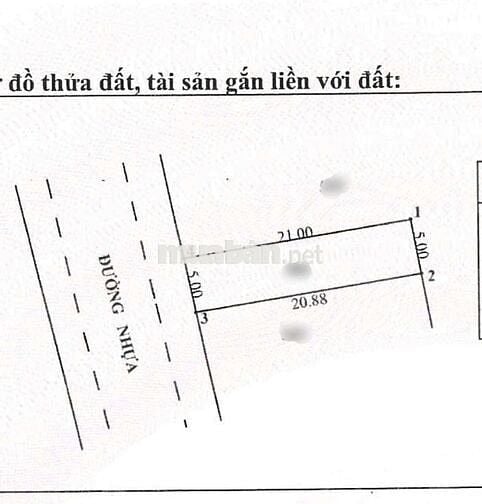 ĐẤT MẶT TIỀN ĐƯỜNG NHỰA, CÂY TRÔM MỸ KHÁNH, 5x21=105m2, 1 tỷ 050, SHR