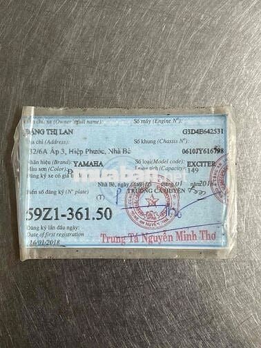 EXCITER 2018 TP HỖ TRỢ GÓP OĐ NỢ XẤU OK CÓ ĐỖI XE