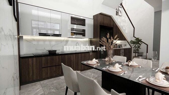 Nhà trệt 2 lầu hiệp an full nội thất sec đại lộ bình dương vào 100m