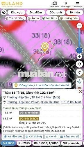 Bán 100m² (5mx20m) Đất thổ cư Quốc Lộ 13 cũ, Hiệp Bình Phước