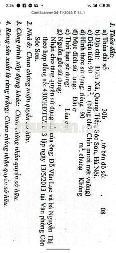 Full thổ cư 90m cạnh Sân Bay Nội Bài chủ cần tiền bán gấp