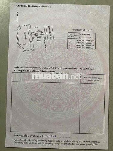 Cần bán gấp lô đất ngay TTHC Bàu Bàng