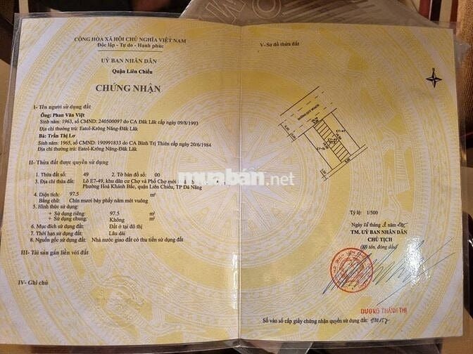 Thiện chí bán lô đất hiếm chợ Hoà Khánh,ĐHBK,ĐHSP... Có thương lượng.