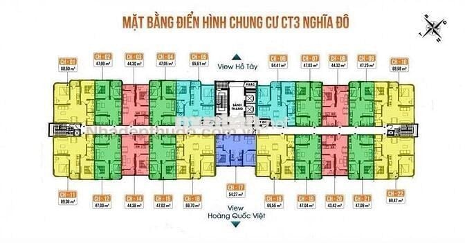 Bán CH CT3 KĐT Nghĩa Đô, 47m2,2N,1WC, giá 4.83 tỷ