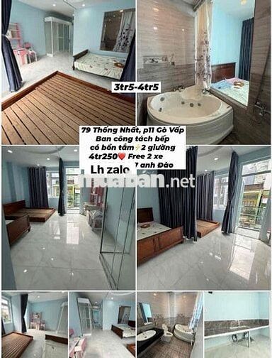 Studio ban công tách bếp có bồn tắm 3tr5-5tr6 1PN-2PN