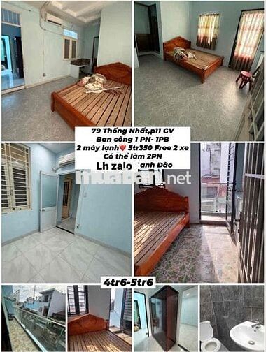 Studio ban công tách bếp có bồn tắm 3tr5-5tr6 1PN-2PN