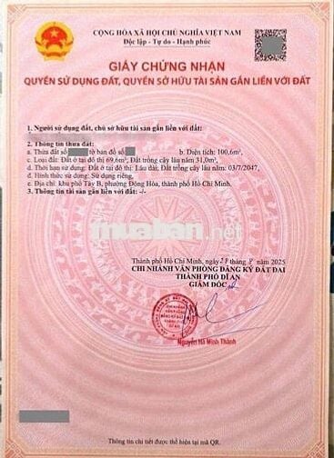 Đất 100m2 gần BigC Go,Đông Hoà,TP Dĩ An