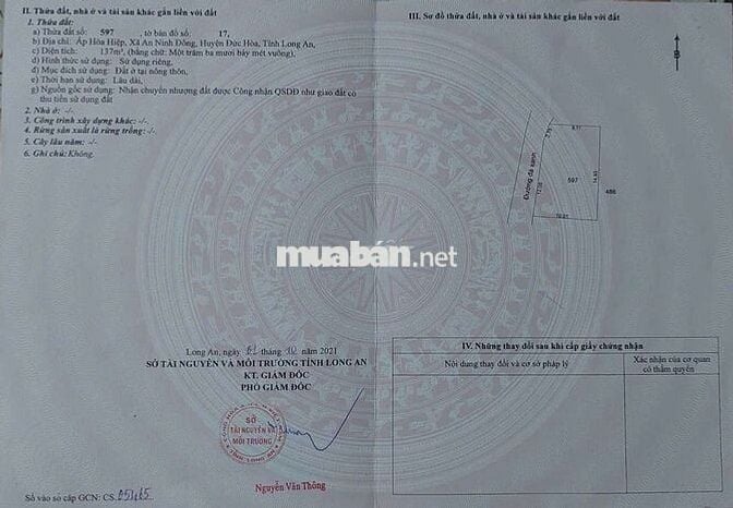 Chính chủ bán nhanh đất Đức Hòa - Long An