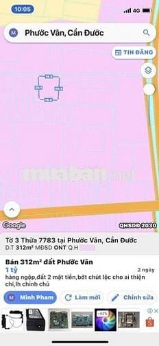 hàng ngộp,chính chủ cắt lỗ cần bán gấp.Đất thổ cư 2 mặt tiền hẻm