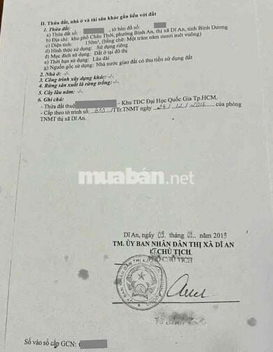 Đất mặt tiền KDC Châu Thới, P Bình An, Tp Dĩ An