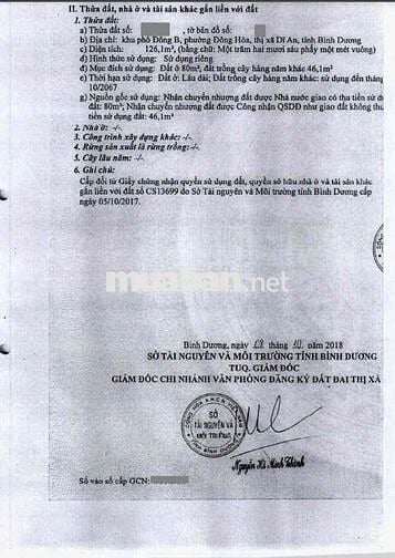 Đất mặt Tiền Trần Quang Khải, P Đông Hoà, Tp Dĩ An.