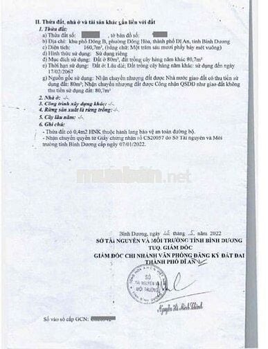 Đất mặt Tiền Trần Quang Khải, P Đông Hoà, Tp Dĩ An.