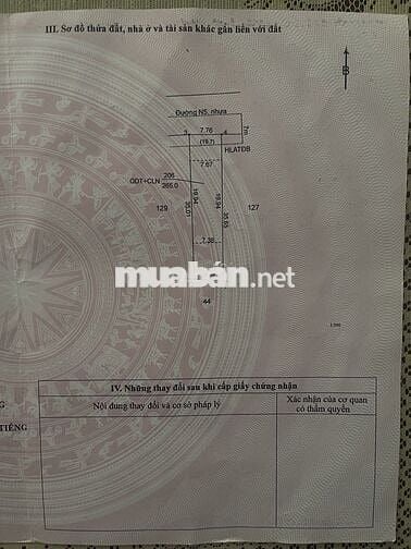 BÁN ĐẤT THỔ CƯ – ĐƯỜNG N5, KHU PHỐ 2, XÃ DẦU TIẾNG