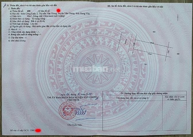 Chính chủ bán đất đấu giá thôn Công Luận 2, TT Văn Giang, Hưng Yên