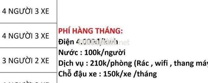 duplex gác cao 2m - 3-4 người ở ngay công viên hoàng van thụ