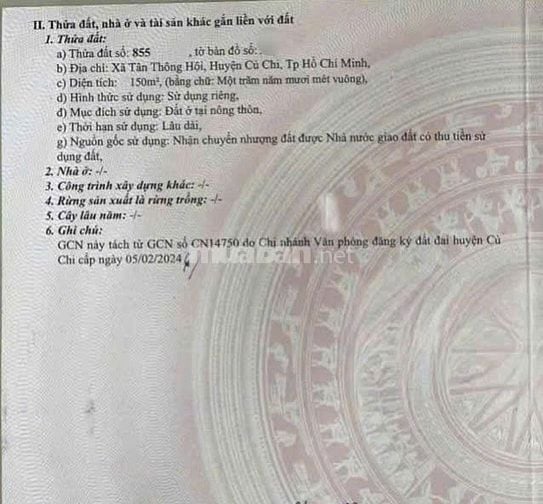 Bán Nhà Của Ông Bà để về với con cháu. Sổ hồng riêng 890tr ở Củ Chi.