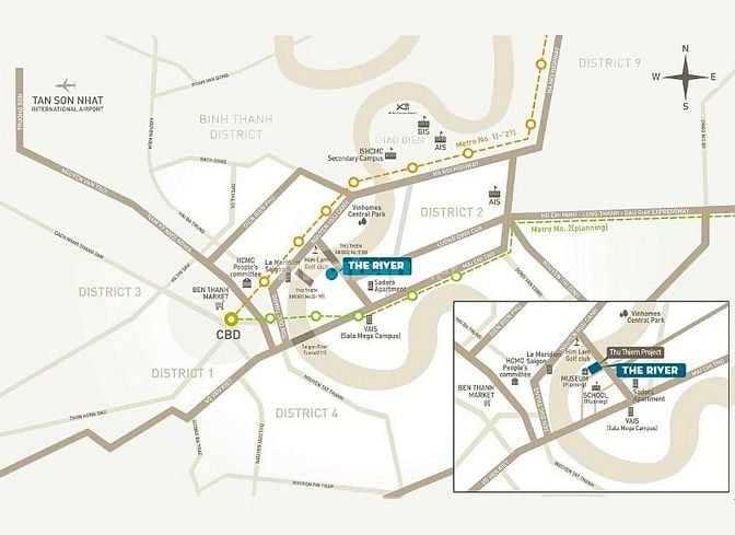 Bán Căn hộ tại The River Thủ Thiêm gồm 1 phòng ngủ view hồ bơi 56m2