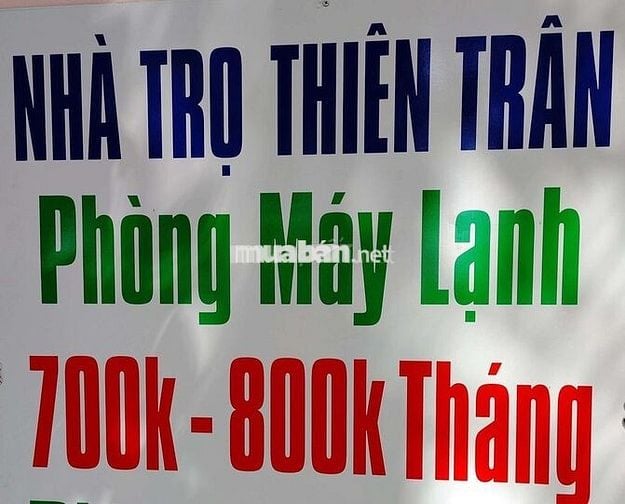 Trọ Máy Lạnh 700k, 800k tháng. điện 3.500k