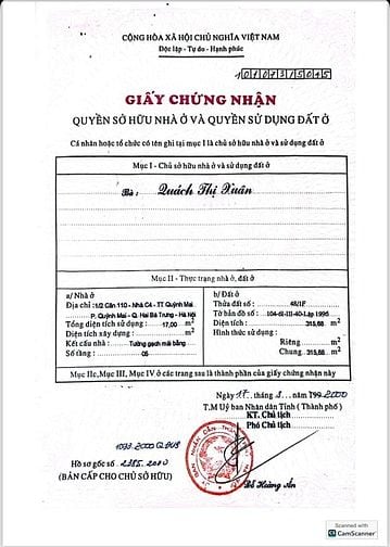 Chính chỉ bán nhà tập thể tầng 1 nhà C4 TT Quỳnh Mai