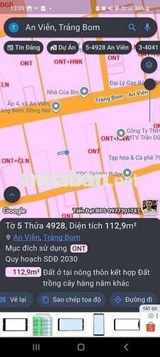 AN VIỄN TRẢNG BOM MẶT TIỀN ĐƯỜNG NHỰA 5M ĐƯỜNG THÔNG NGAY ẤP 4