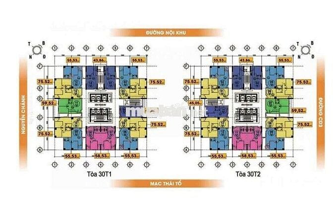 BÁN CĂN HỘ CHUNG CƯ TOÀ 30T1-30T2 NAM TRUNG YÊN